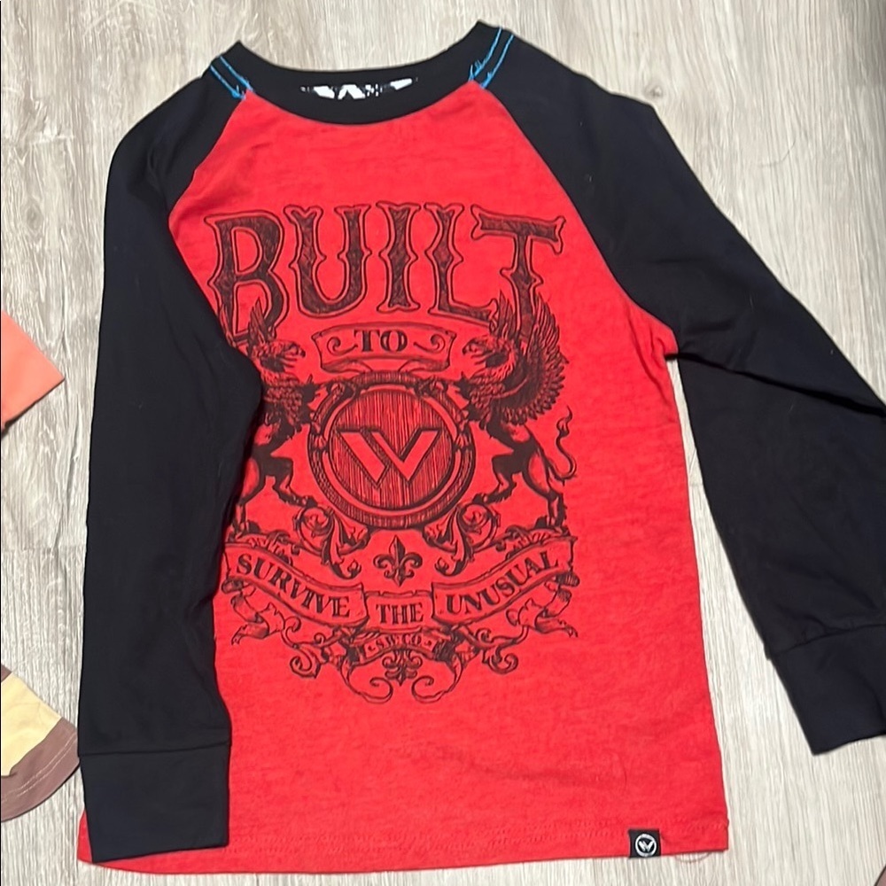 Red and Black Graphic Kids Shirt